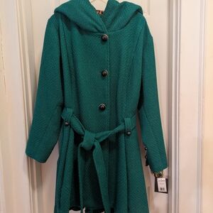 Women's Teal Hooded Coat